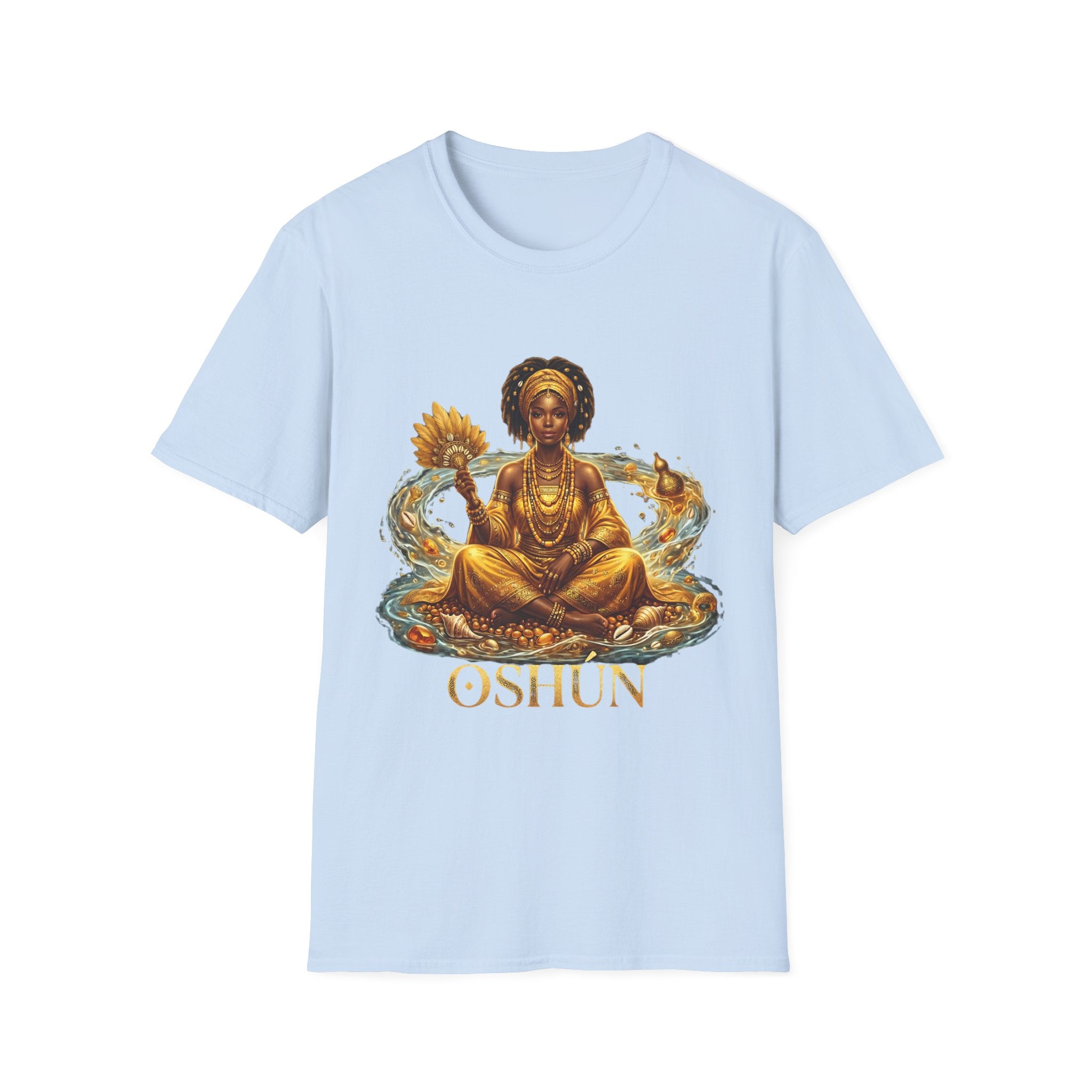 Camiseta Oshún “Amor, Belleza y Prosperidad” — Unisex Softstyle