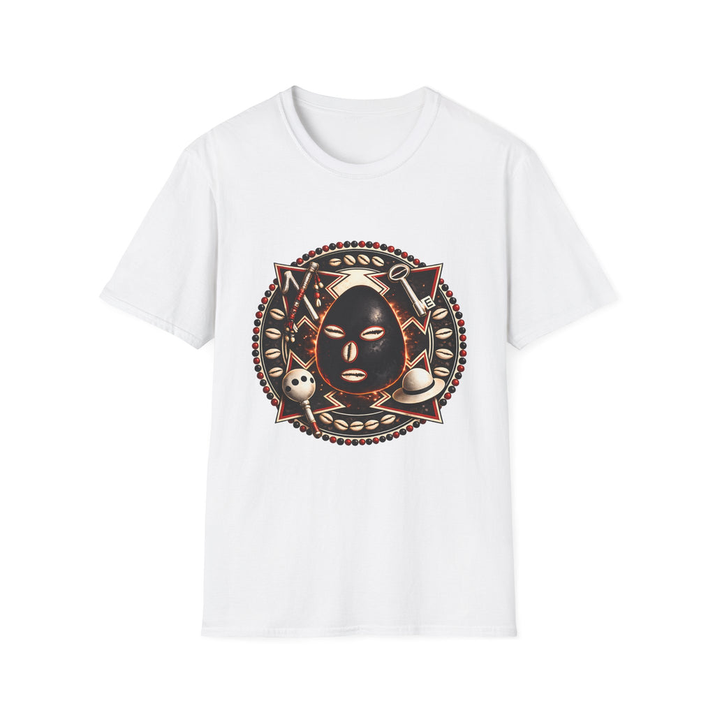 African Mask Tribal Art T-Shirt — Decorative Kente-Inspired Mask Design