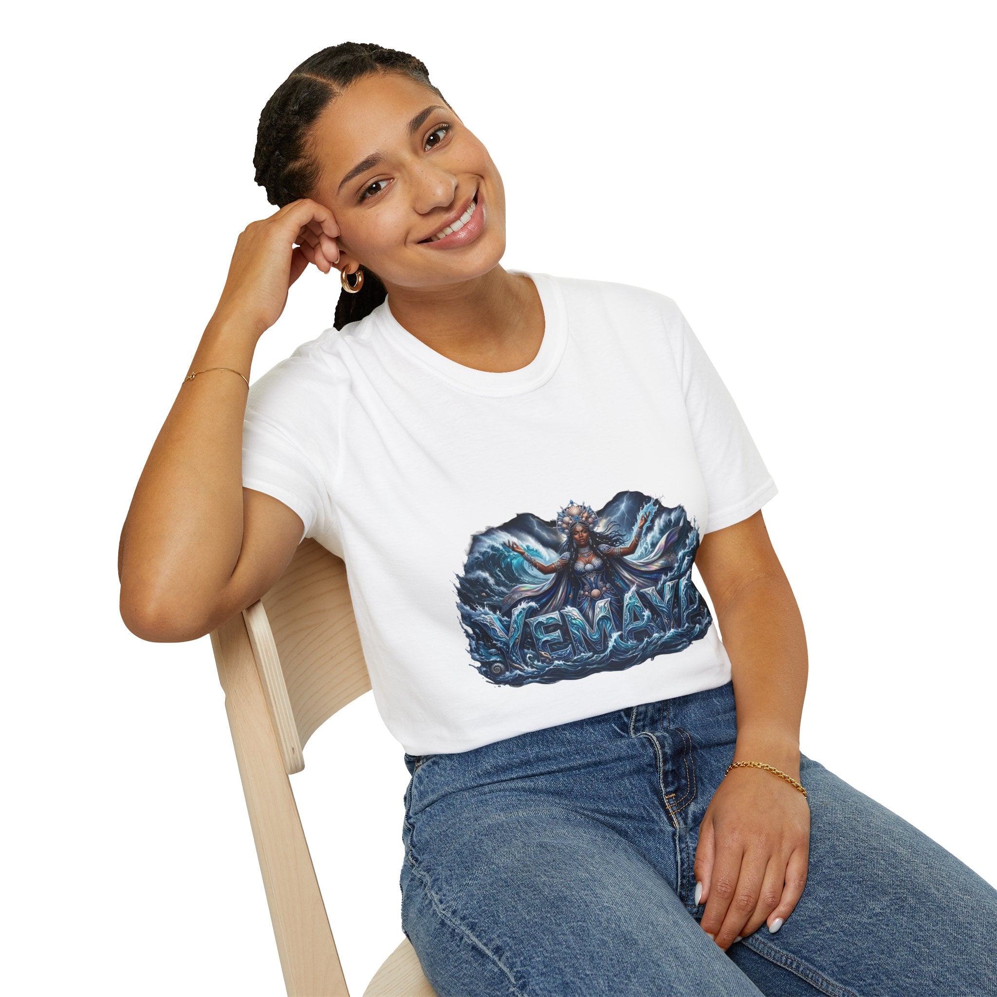 Camiseta de Yemayá – Diseño espiritual Yoruba de la Orisha del mar y la protección