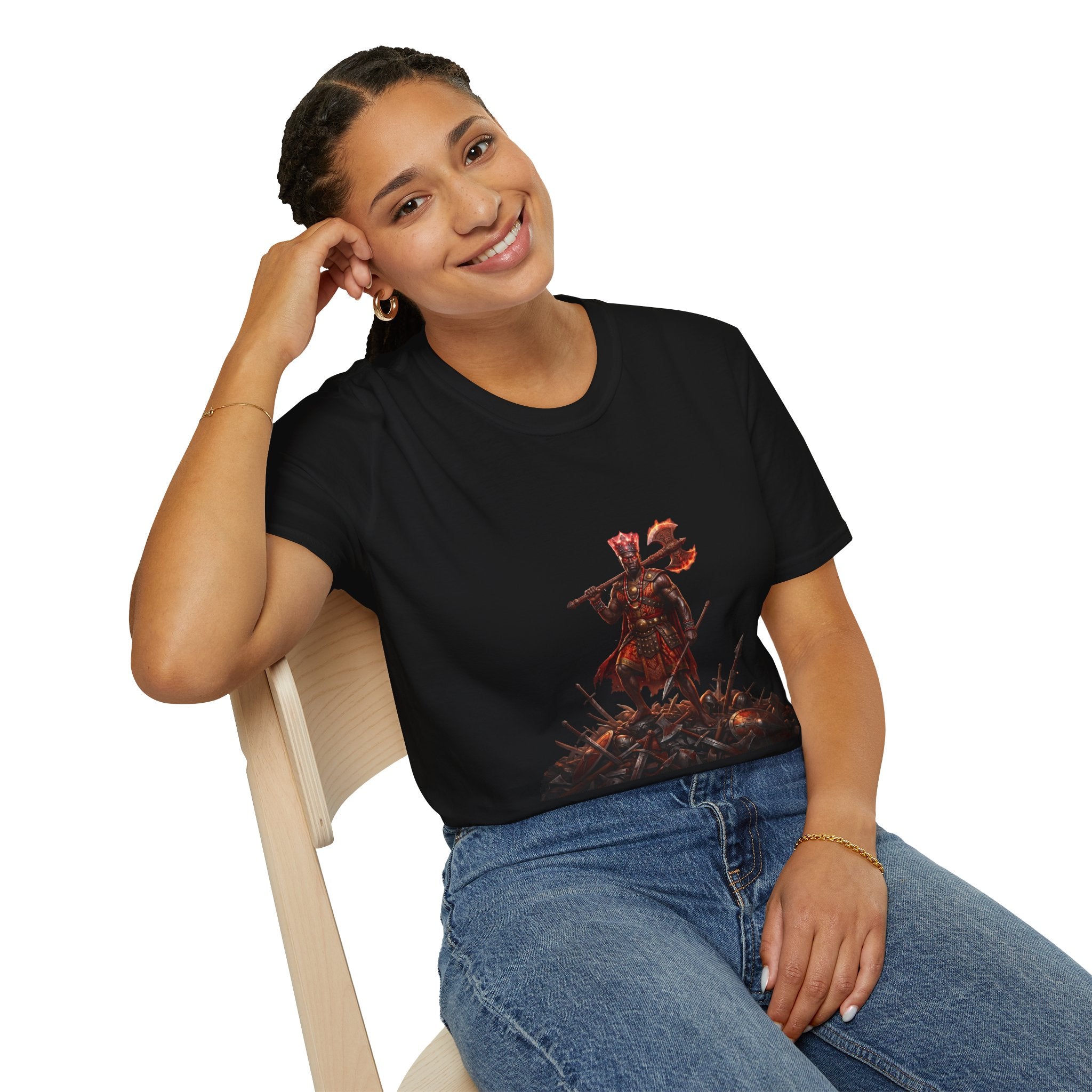 Camiseta de Changó Guerrero – Diseño espiritual Yoruba del Orisha del trueno y la fuerza
