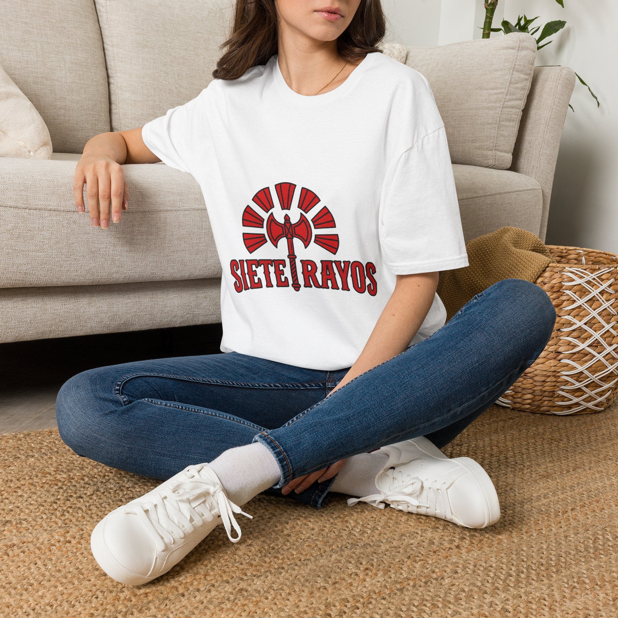 Siete Rayos T-Shirt — Vintage Red Sunburst Graphic Tee