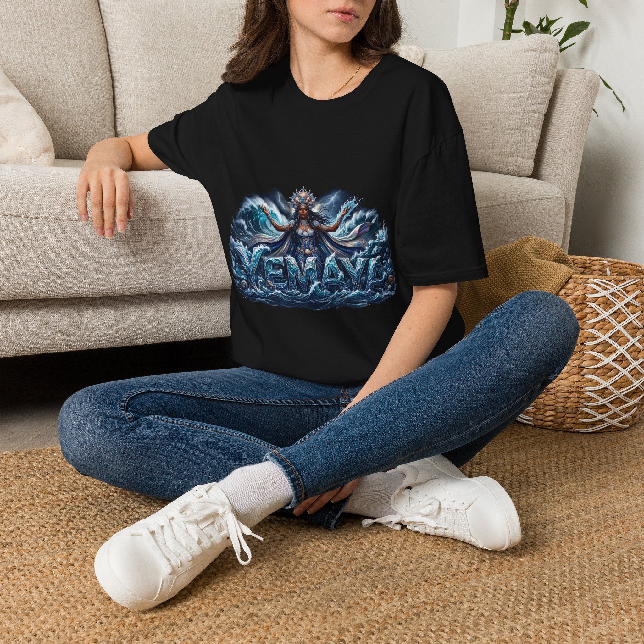 Camiseta de Yemayá – Diseño espiritual Yoruba de la Orisha del mar y la protección