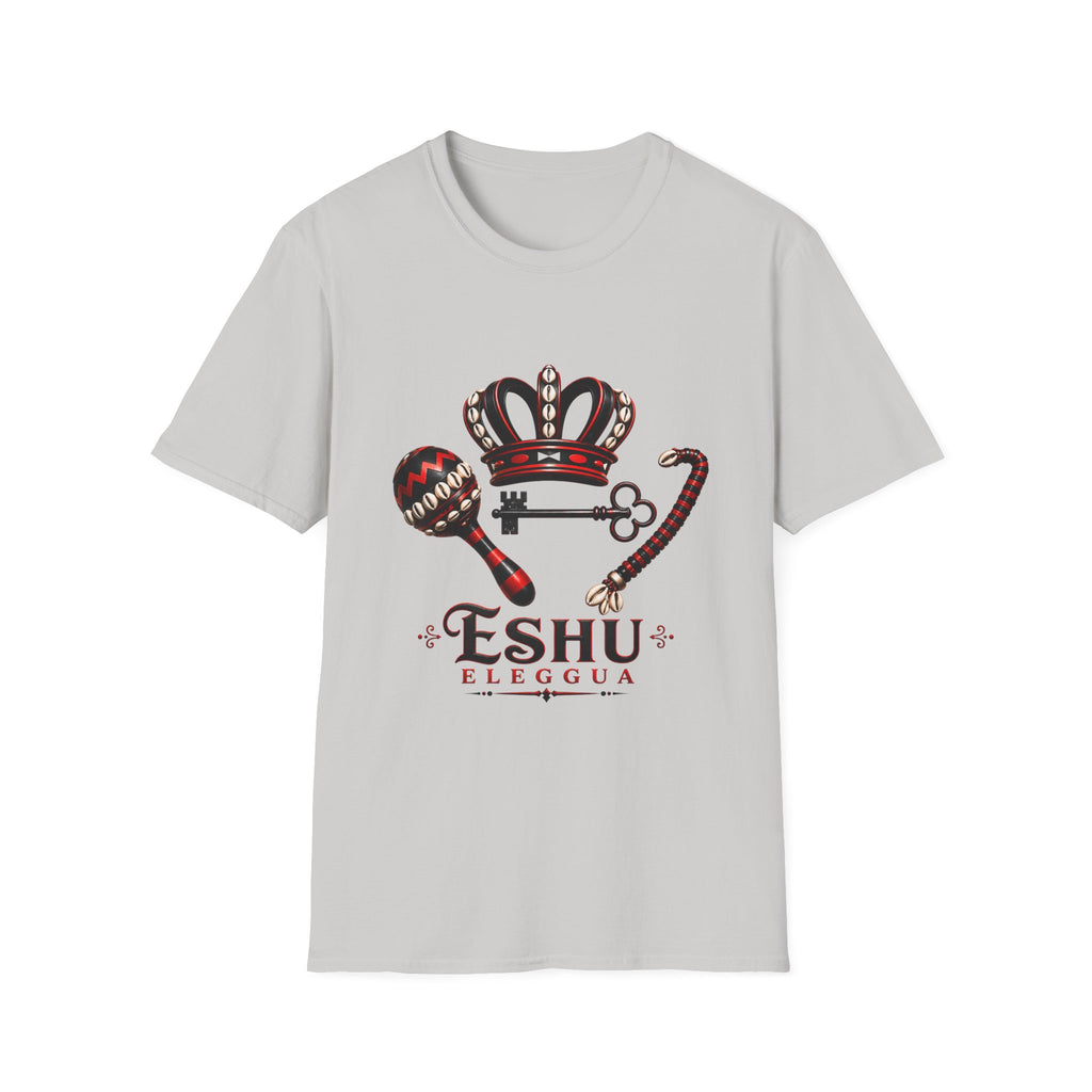 Eshu Eleggua Crown, Maraca & Key T-Shirt | Afro-Caribbean Orisha Design