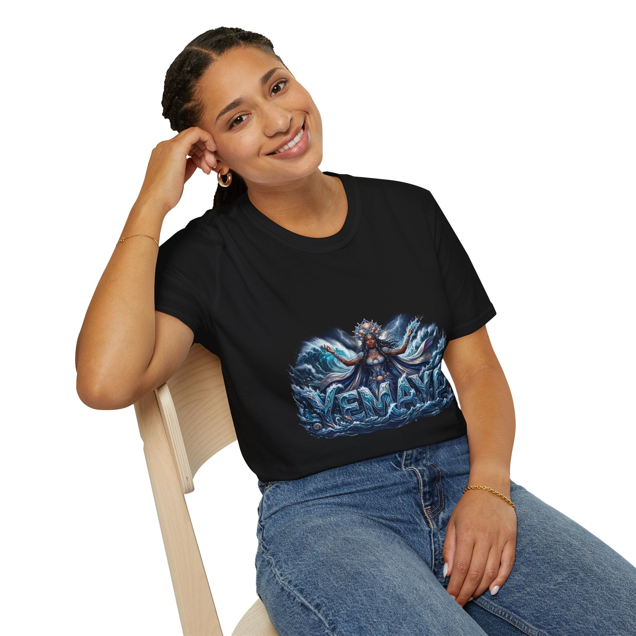 Camiseta de Yemayá – Diseño espiritual Yoruba de la Orisha del mar y la protección