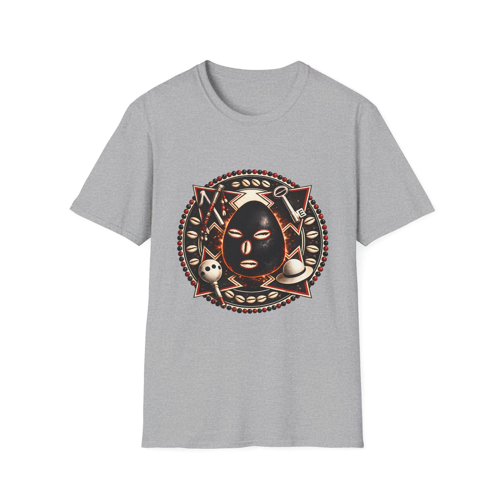 African Mask Tribal Art T-Shirt — Decorative Kente-Inspired Mask Design