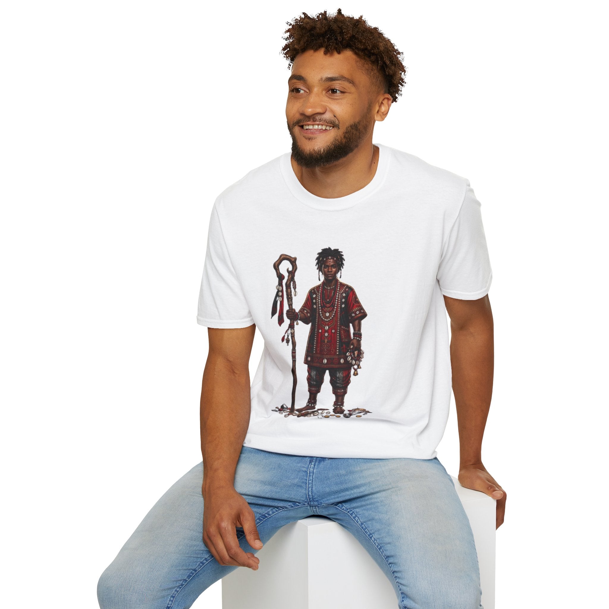 Camiseta Elegguá “Guardián de los Caminos” — Unisex Softstyle