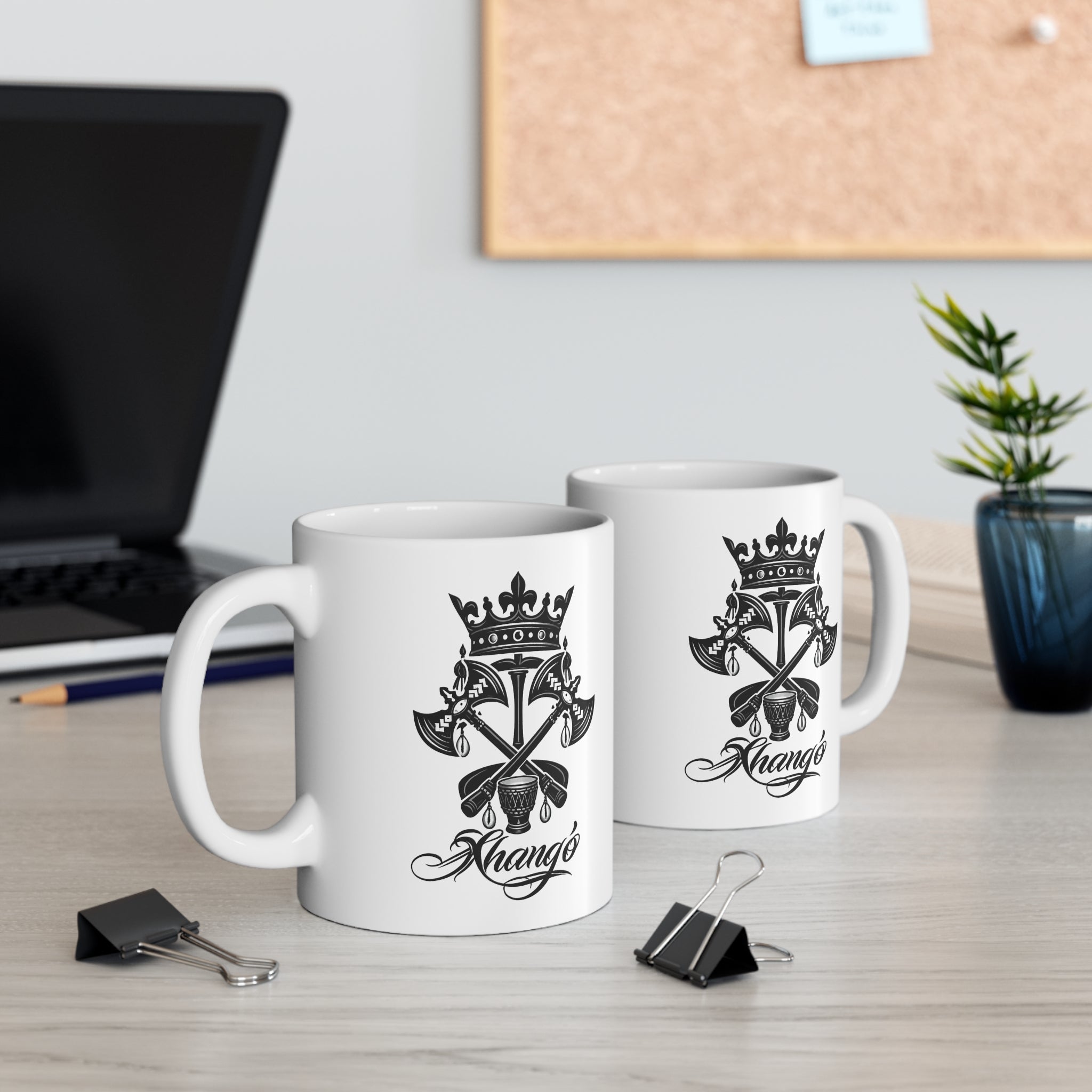 Taza Shangó “Corona, Poder y Justicia” — Taza Cerámica Inspirada en la Tradición Yoruba