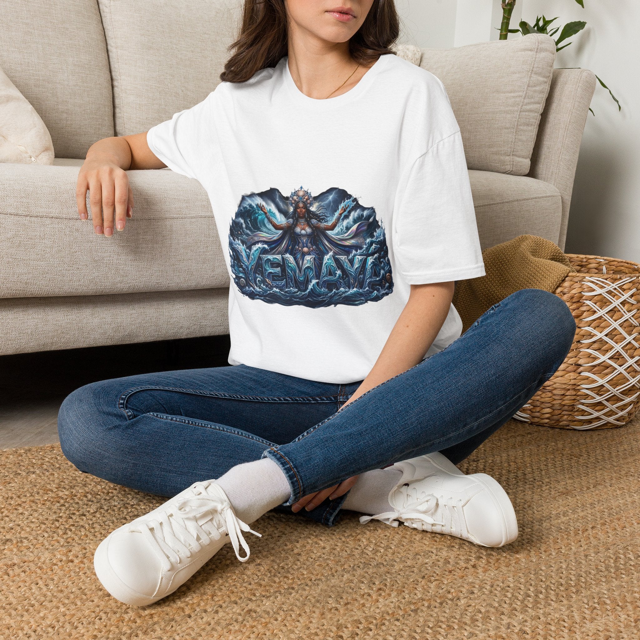 Camiseta de Yemayá – Diseño espiritual Yoruba de la Orisha del mar y la protección