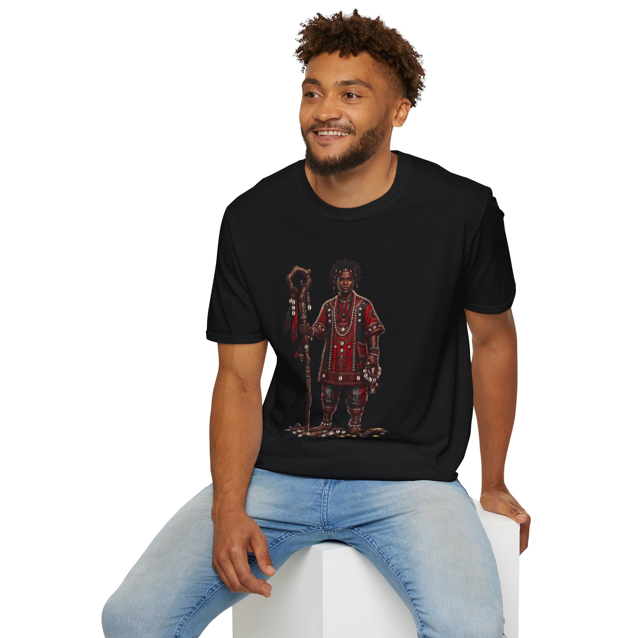 Camiseta Elegguá “Guardián de los Caminos” — Unisex Softstyle