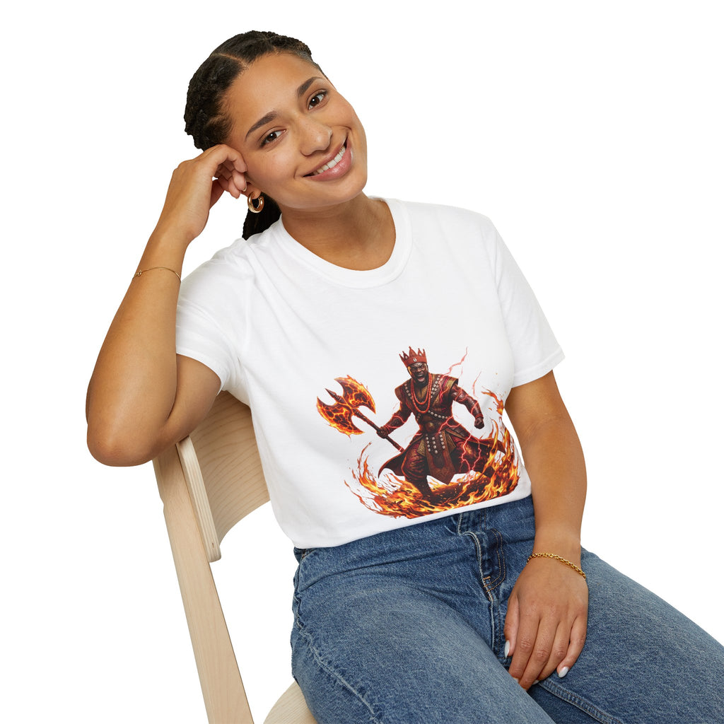 Camiseta de Changó del Fuego – Diseño espiritual Yoruba del Orisha del trueno y el poder