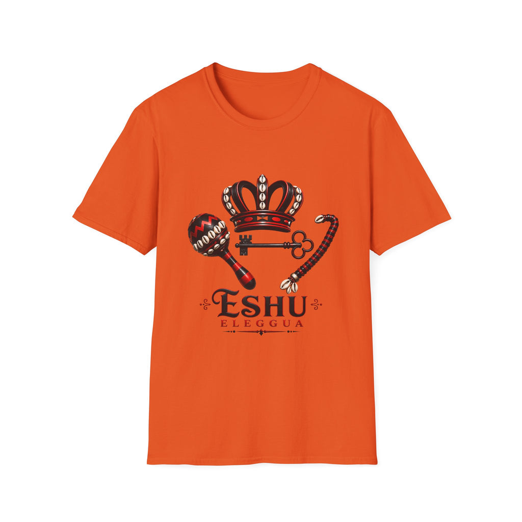 Eshu Eleggua Crown, Maraca & Key T-Shirt | Afro-Caribbean Orisha Design