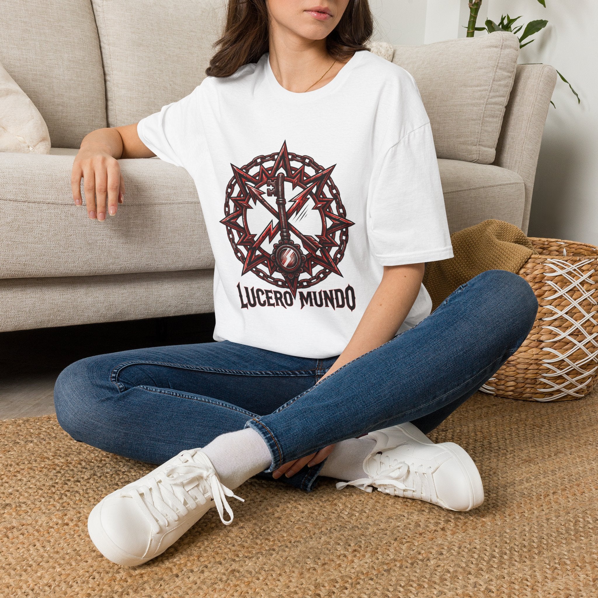 Lucero Mundo Graphic T-Shirt — Thorn Crown & Lightning Bolt Design