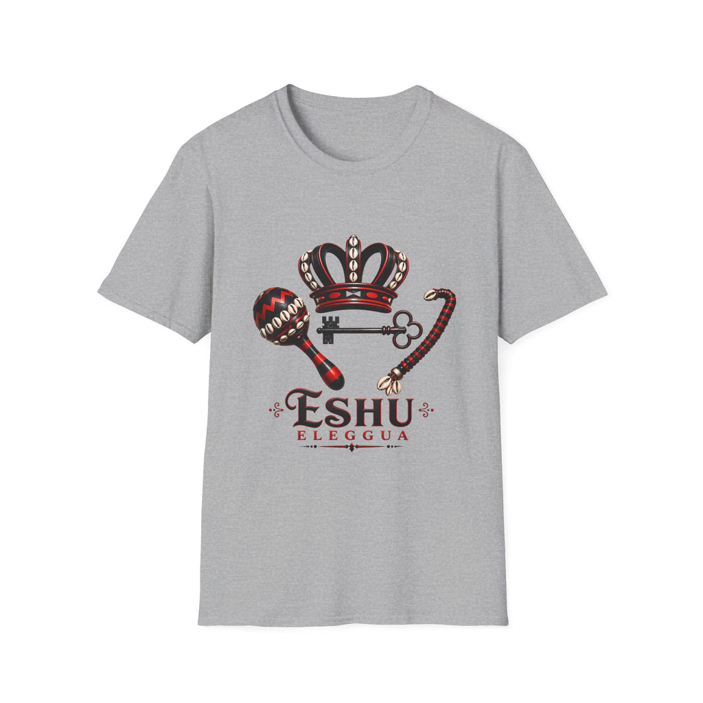 Eshu Eleggua Crown, Maraca & Key T-Shirt | Afro-Caribbean Orisha Design