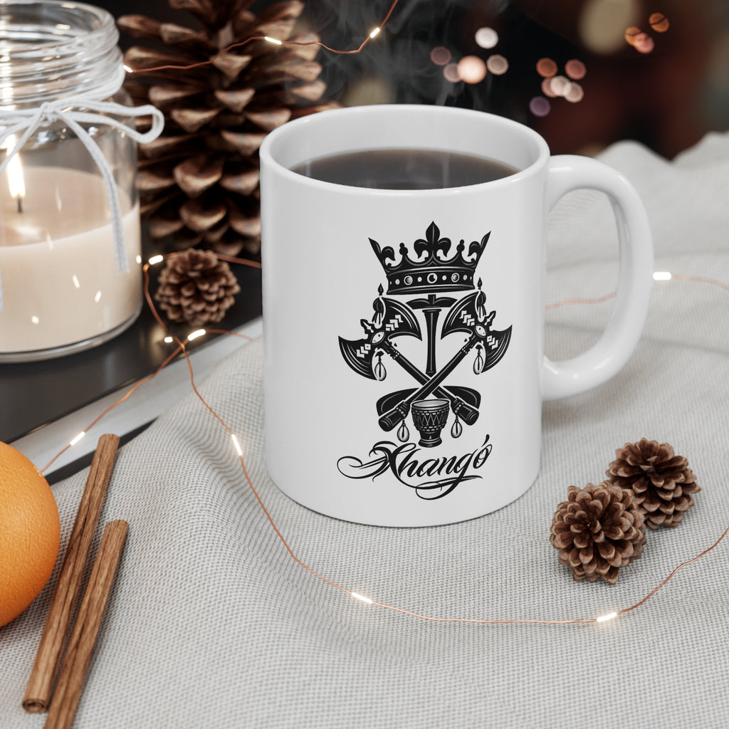 Taza Shangó “Corona, Poder y Justicia” — Taza Cerámica Inspirada en la Tradición Yoruba