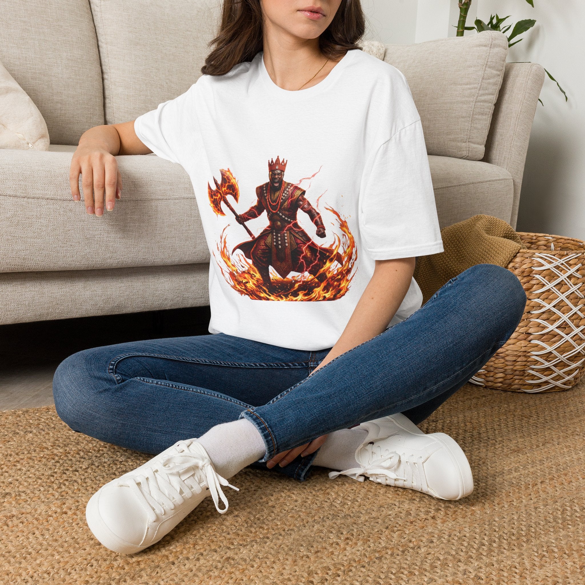 Camiseta de Changó del Fuego – Diseño espiritual Yoruba del Orisha del trueno y el poder