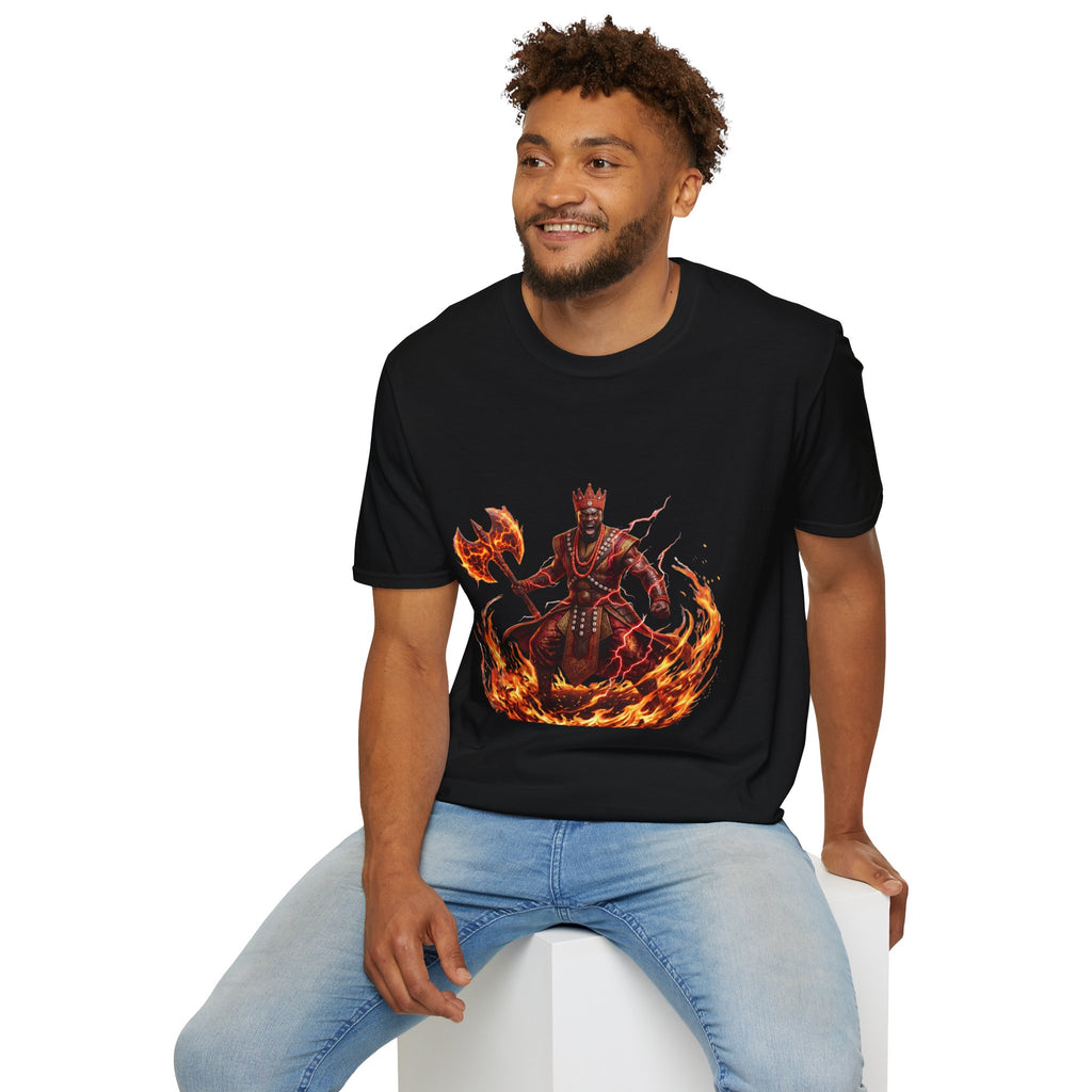 Camiseta de Changó del Fuego – Diseño espiritual Yoruba del Orisha del trueno y el poder