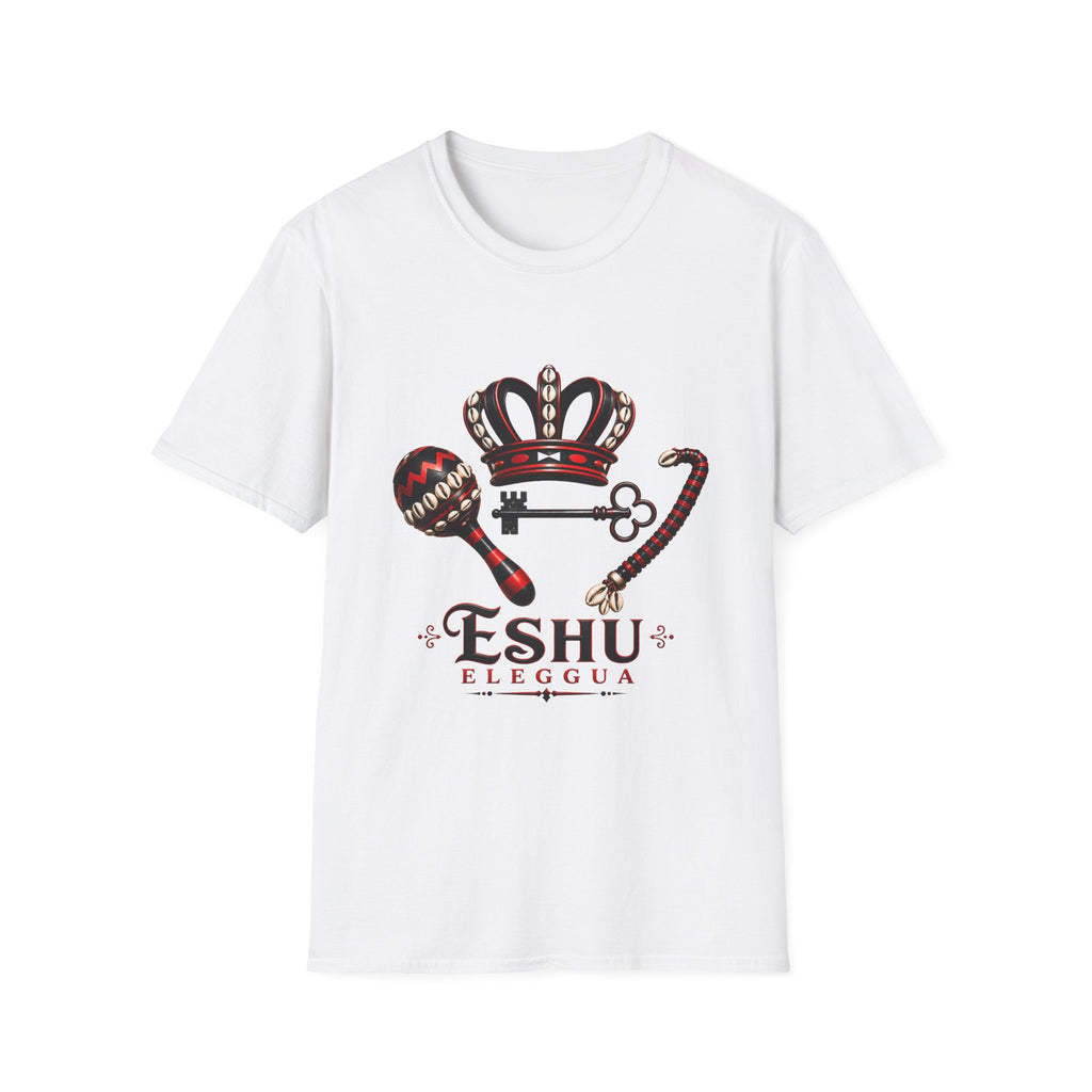 Eshu Eleggua Crown, Maraca & Key T-Shirt | Afro-Caribbean Orisha Design